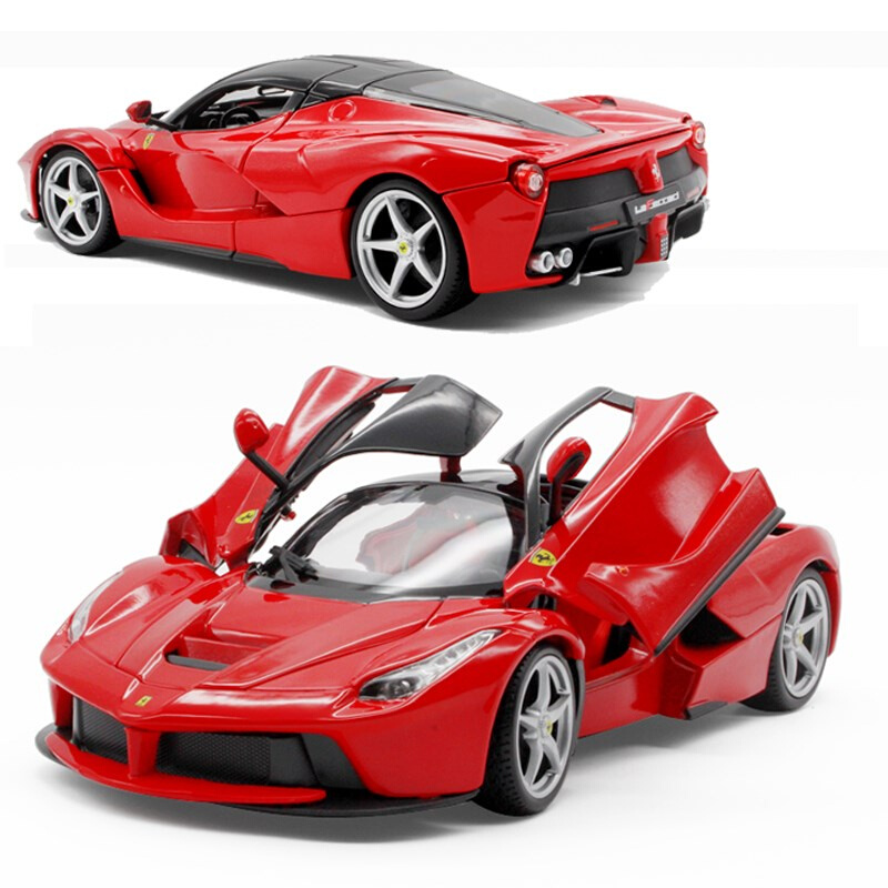 合金车模1 18法拉利红色拉法仿真玩具跑车模型礼物摆件