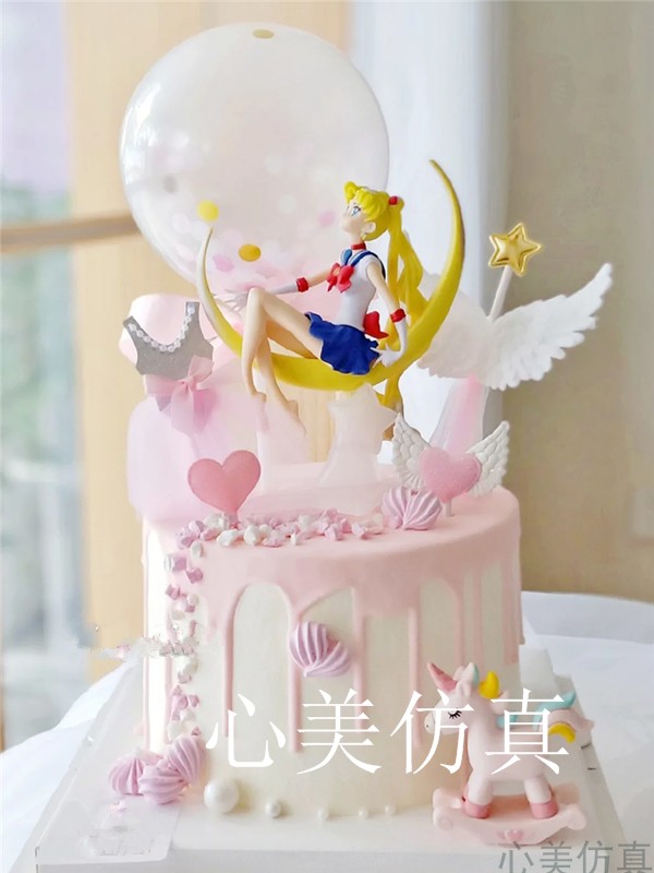 仿真蛋糕模型2020新款创意卡通美少女生日蛋糕模型假蛋糕模型样品