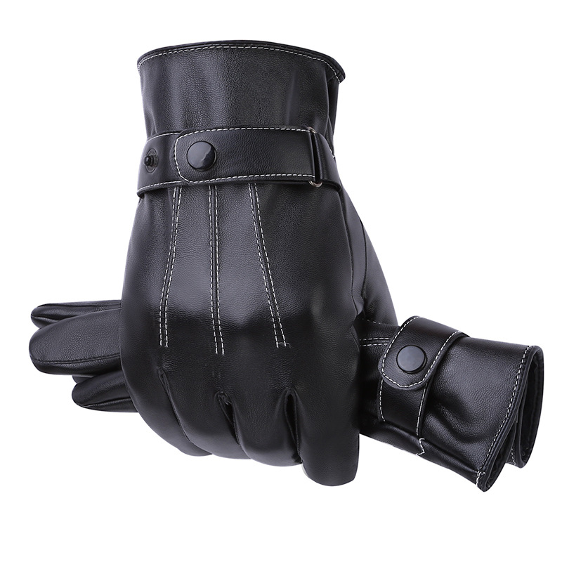 皮手套男士冬季防风防水加绒触屏户外骑行防寒摩托车防滑保暖手套