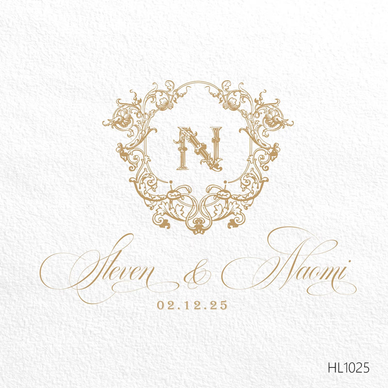 婚礼logo水印设计高端结婚名字首字母头像请柬水牌背景墙图标招牌