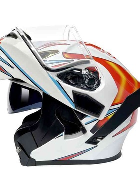 摩托车双镜片揭面盔机车全盔个性大尾翼骑士安全四季通用头盔