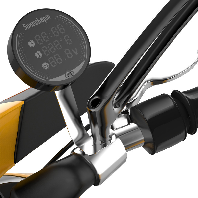 台湾摩托车电动车配件电压表温度表改装9-24V电子液晶显示电压数