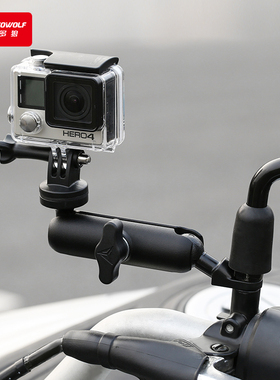 摩多狼摩托车gopro运动相机支架摄像车把固定架骑行直播改装配件