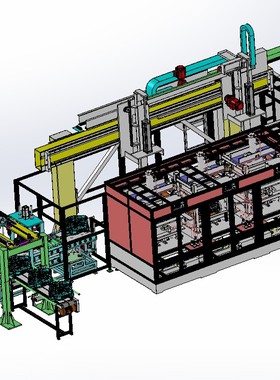 3201 汽车发动机缸自动化生产线 solidworks 三维模型设计素材