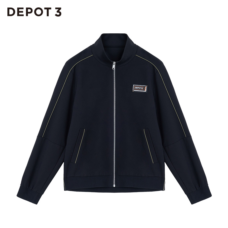 DEPOT3 男装夹克 原创设计品牌时尚标志重磅针织棒球夹克