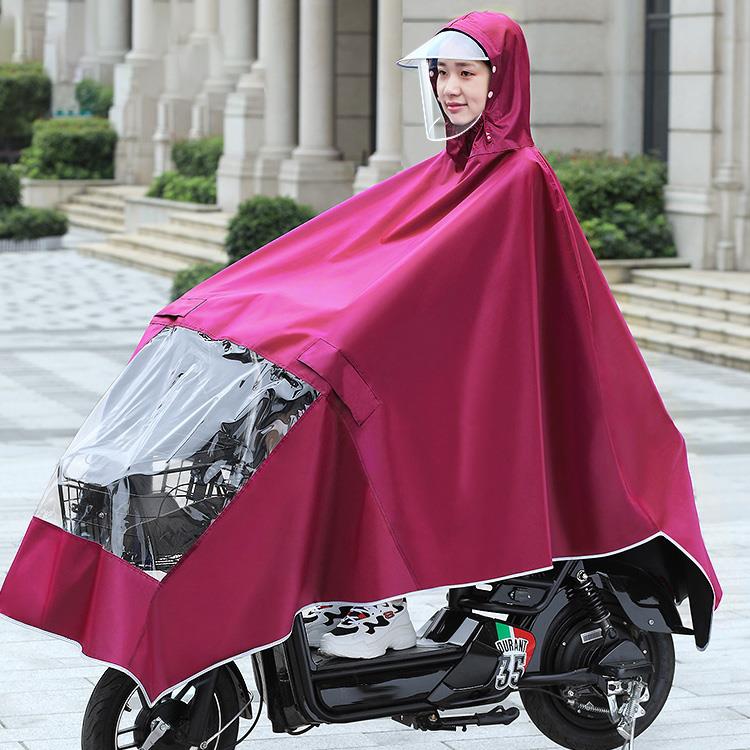 反光雨皮牛津布大号遮雨披摩托车雨衣骑下雨天穿的电动两个人大雨