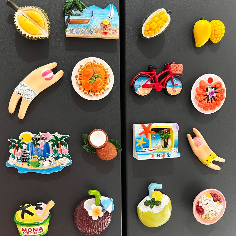 海南海口三亚旅游纪念礼品冰箱贴磁贴个性创意仿真水果磁性装饰贴
