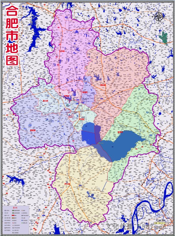 2022年3月安徽合肥市定制行政交通旅游乡镇村落分布地图