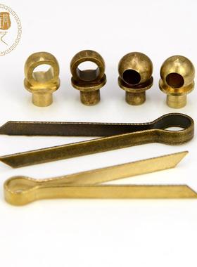 [10个装]螺帽螺母拉手配件黄铜U形针中式仿古家具纯铜U型针卡针