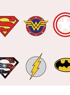超人标志S蝙蝠侠小号帽子包热转印白墨烫画贴图案DIY衣服贴补丁贴
