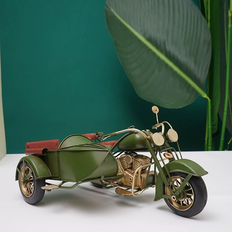 装饰品偏侉子三轮摩托车机车工业风复古桌面汽车模型摆件怀旧老物