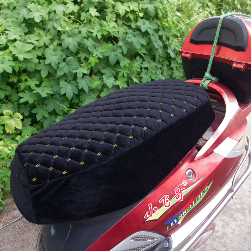 摩托车保暖坐垫套125电动车座套电瓶车坐垫踏板毛绒软座垫套防晒