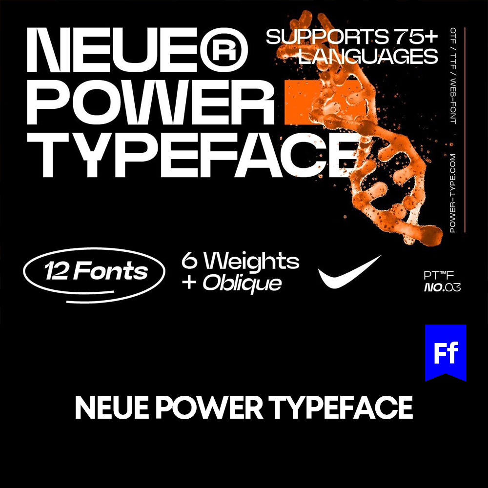 Neue Power潮流现代无衬线英文字体品牌logo标识排版字体安装下载
