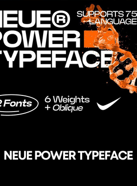 Neue Power潮流现代无衬线英文字体品牌logo标识排版字体安装下载