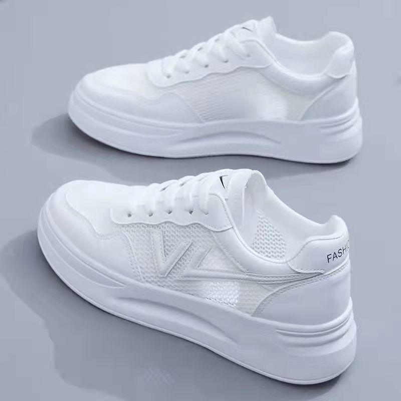 女鞋小白鞋2024新款爆款夏季网鞋镂空网面透气运动板鞋子女生凉鞋