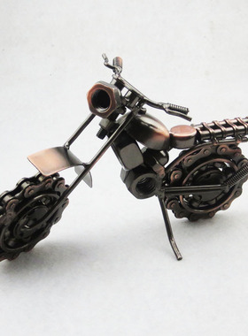 新款外贸 铁艺摩托车模型金属工艺品家居摆件 大号经典链条车 M5C