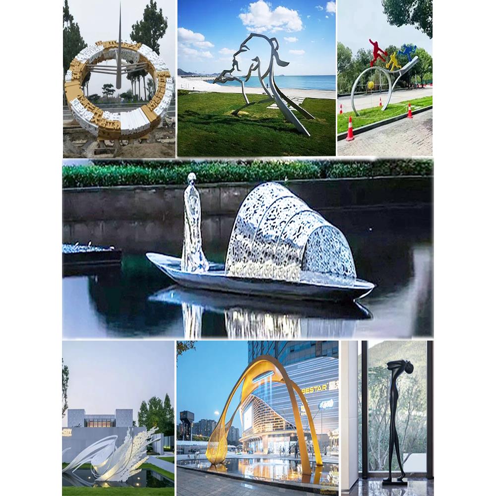 大型不锈钢金属镜面抽象雕塑定制园林广场户外地标性建筑景观摆件
