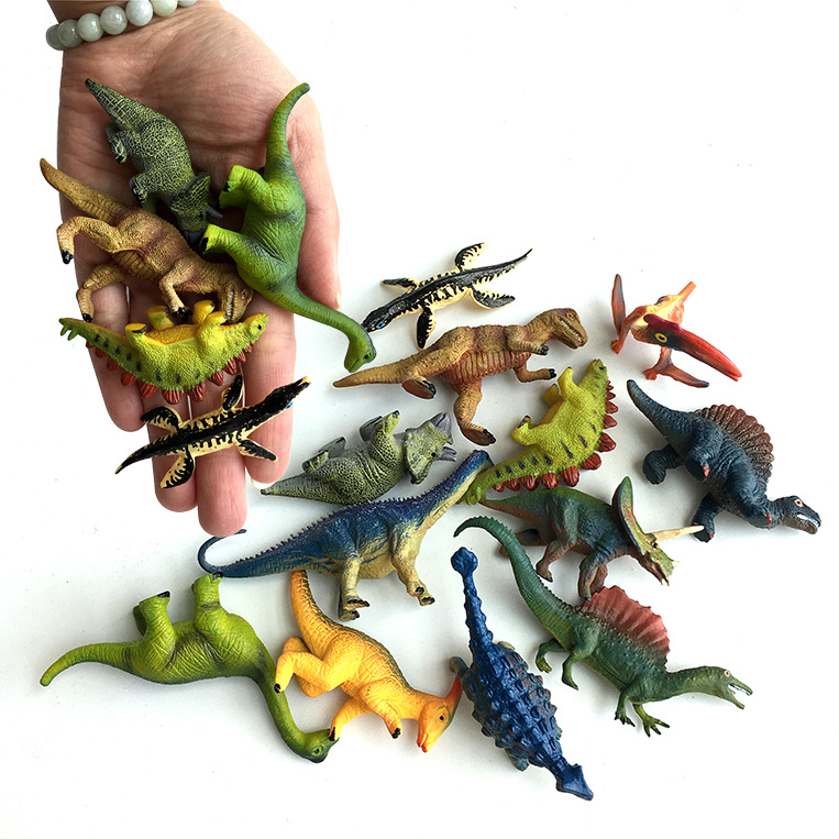 迷你小恐龙便携实心可爱小玩具外出口环保塑胶儿童模型彩色高品质