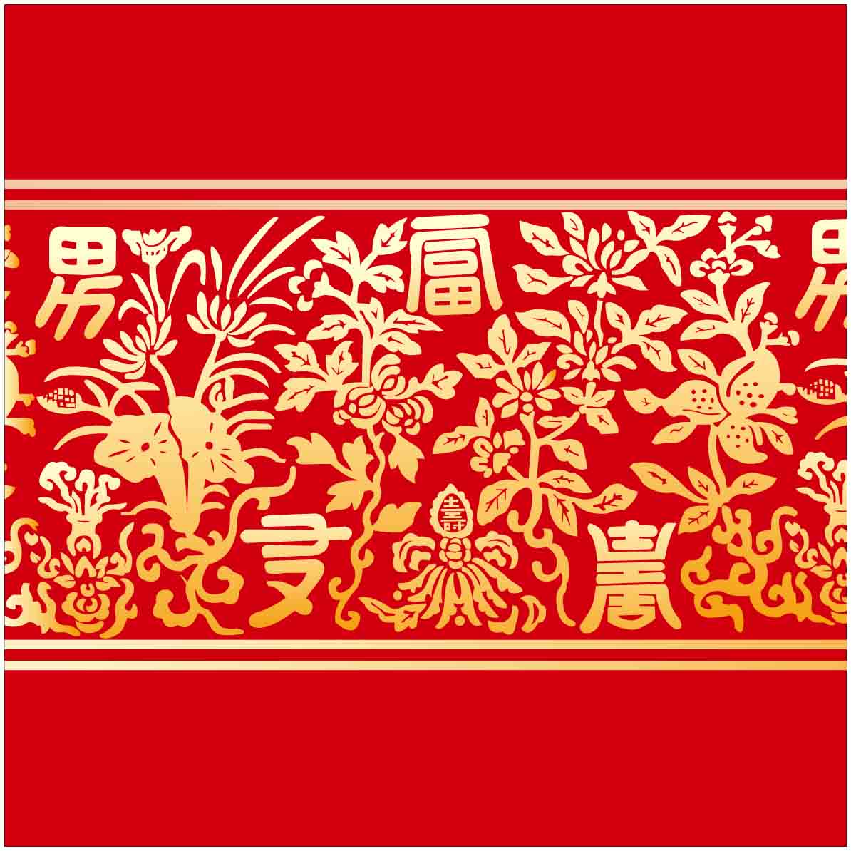 182富贵装饰画墙画挂画2中国古典富贵花纹矢量图案 PS海报印制