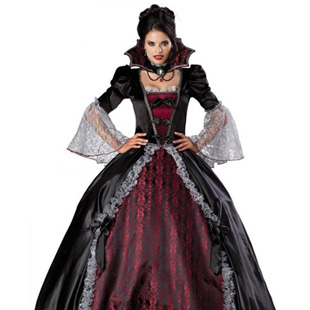 吸血鬼万圣节服装女巫僵尸服皇后长裙女王女帝cosplay欧美游戏服