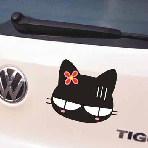 灵点 小猫车贴 猫头个性卡通贴 汽车贴纸 猫咪车贴划痕贴 防擦痕