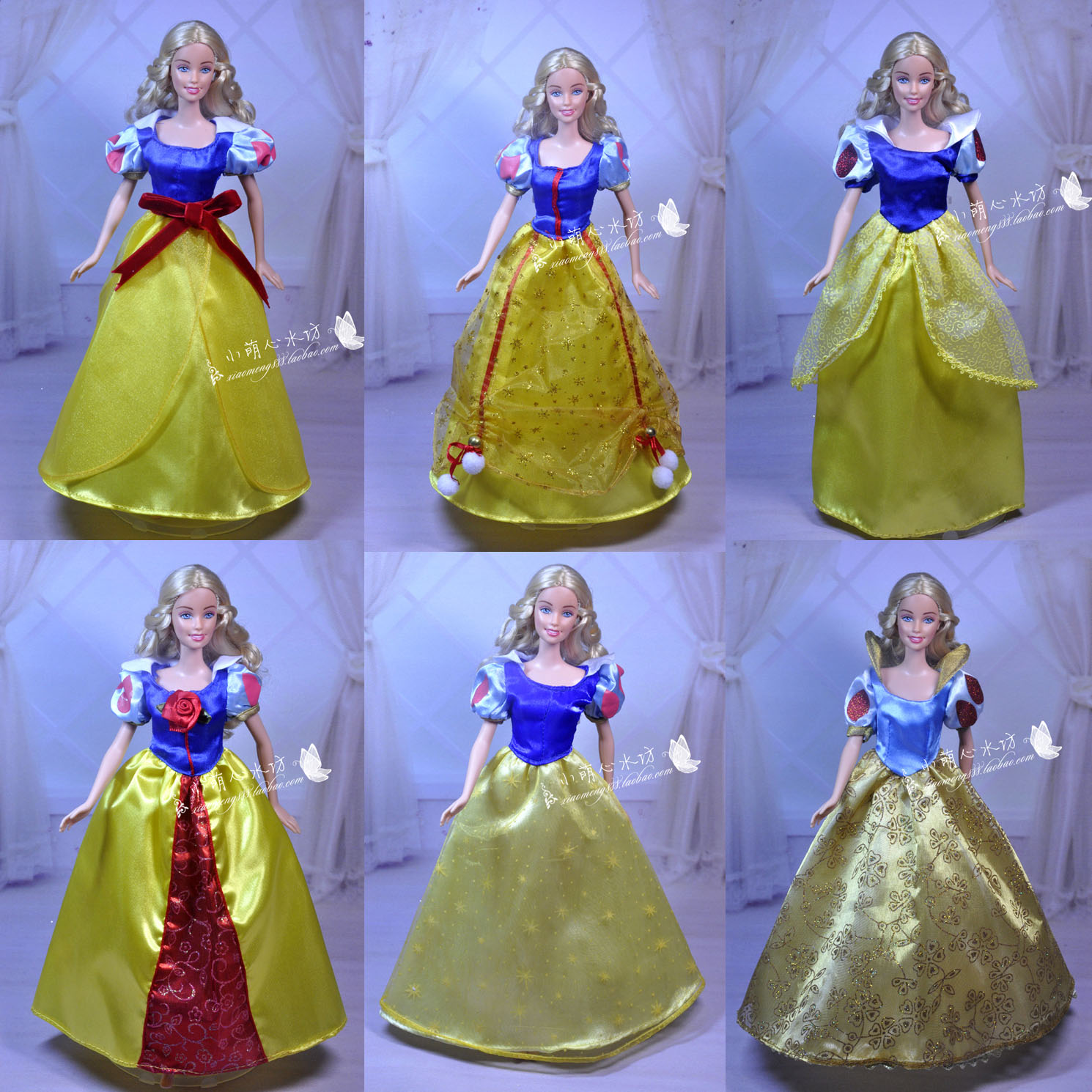 正版芭芘娃娃衣迪士尼宫廷白雪公主礼服童话礼服多款女孩生日礼物