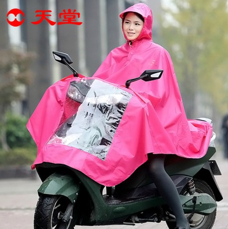 正品天堂电动车雨衣男女单人摩托车雨披假一赔十加大加肥pvc车衣