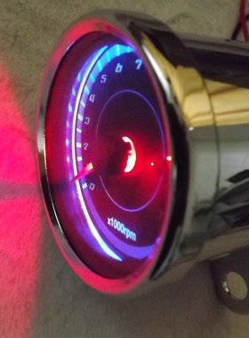摩托车改装车专用仪表/1.3万转LED双色照明/防水指针式电子转速表
