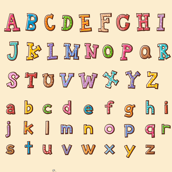 26个英文字母艺术字装饰可爱卡通字母儿童卡通图CDR矢量素材092