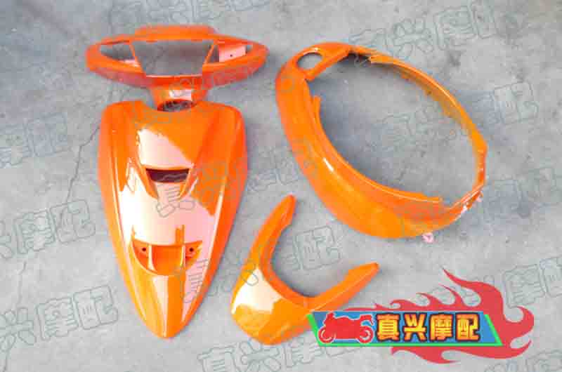 碟刹套板板花壳适用雅马哈JOG50/34代二冲踏板印龙纯橙色全车外壳