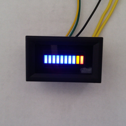 红日电子汽车 摩托车改装仪表 可调LED油量表/蓝色显示 带外壳12V