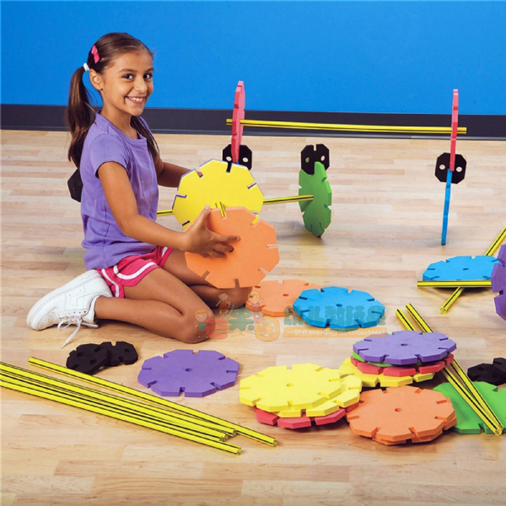 卡乐咪全套雪花片挑战赛早教儿童感统平衡训练器材益智积木教玩具