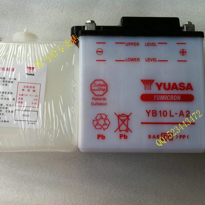 汤浅电瓶 XV250电瓶 天王太子电池 望江铃木250蓄电池（YB10L-2A)