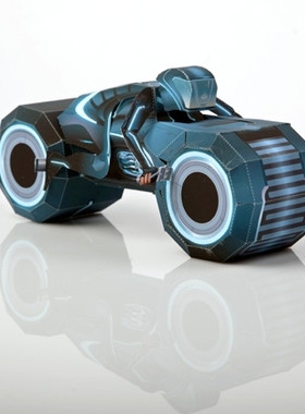 电影创战纪TRON: Legacy中的摩托车3D纸模型diy手工劳动非成品