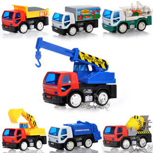 儿童玩具车惯性翻斗车垃圾汽车回力工程车搅拌挖掘机男孩沙滩卡车