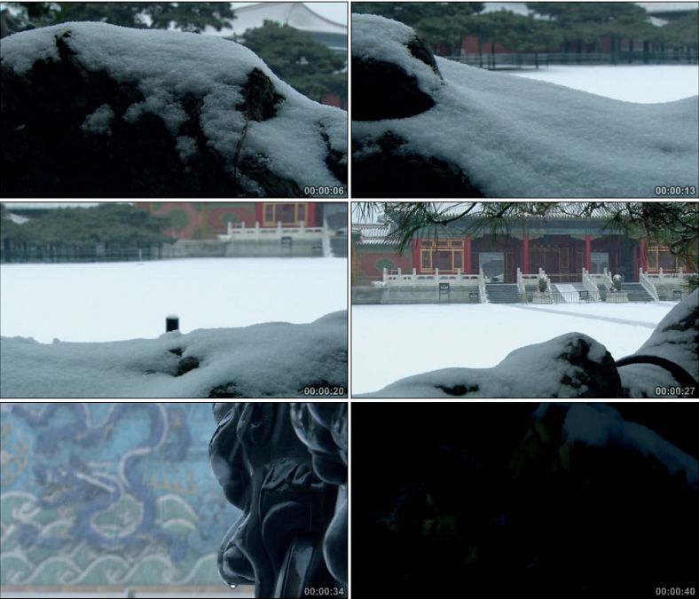 故宫雪景/下雪天气/冬天北京中国高清实拍视频素材