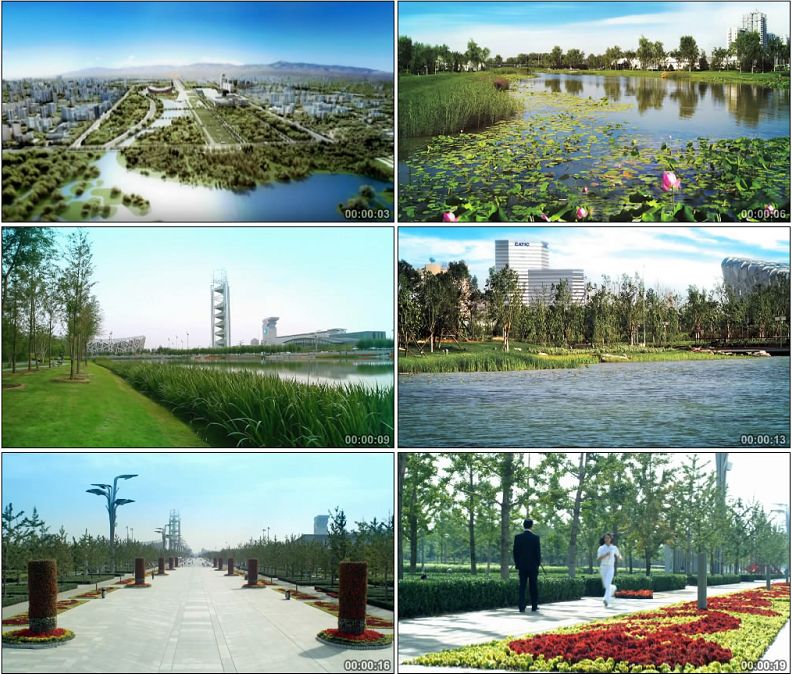 北京鸟巢体育馆附近文化长廊广场公园生态景观小高清实拍视频素材