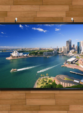 世界名胜悉尼歌剧院海景海报挂画有框画风景客厅装饰画无框画壁画