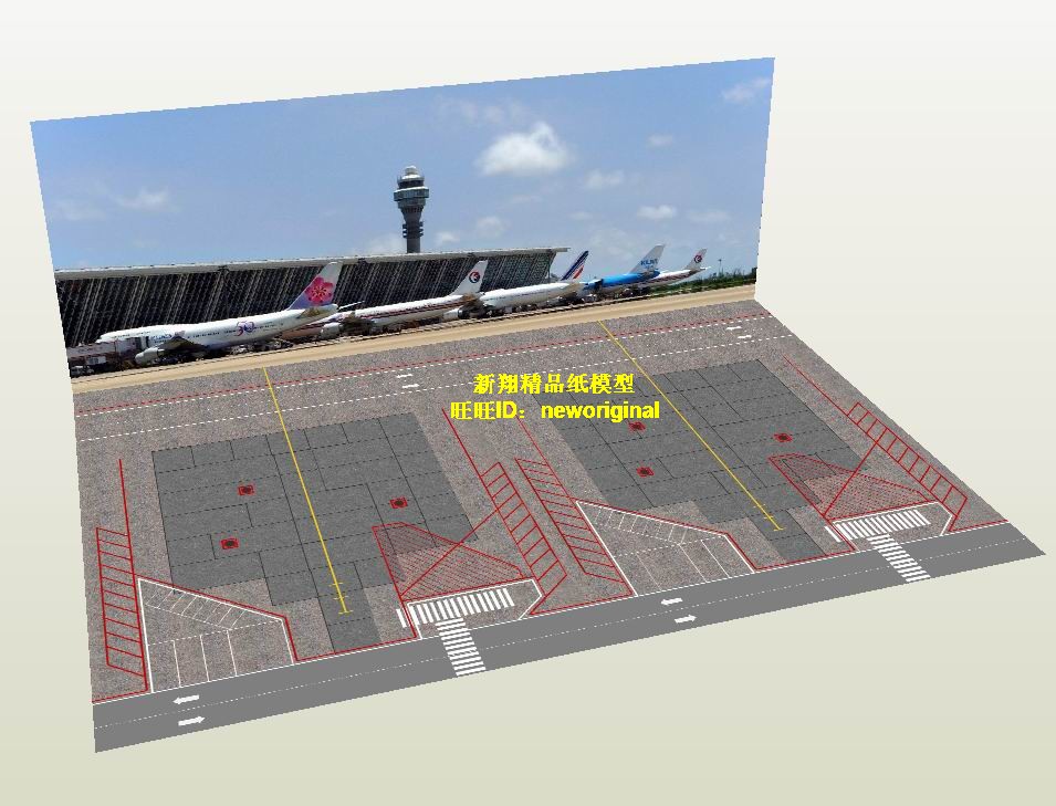 1:400 200上海浦东机场跑道 虹桥机场双机 停机坪飞机场场景模型