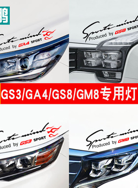 传适用于广汽传祺GA4 GS8 GS3 GM8灯眉贴改装装饰贴 车头贴机盖贴
