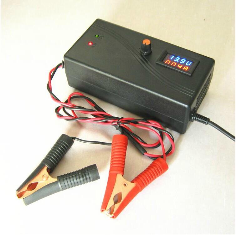数显12V蓄电池充电器 摩托车汽车电瓶智能充电器 电流可调1-10A