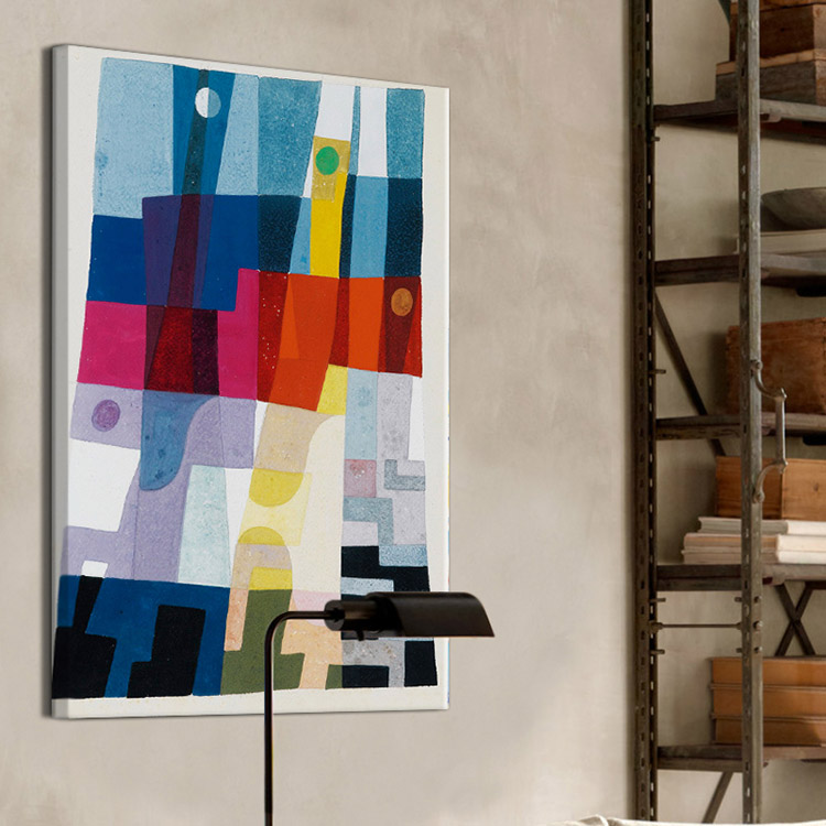 纽约现代艺术博物馆 特鲁德 抽象色彩构成家居无框画办公室装饰画