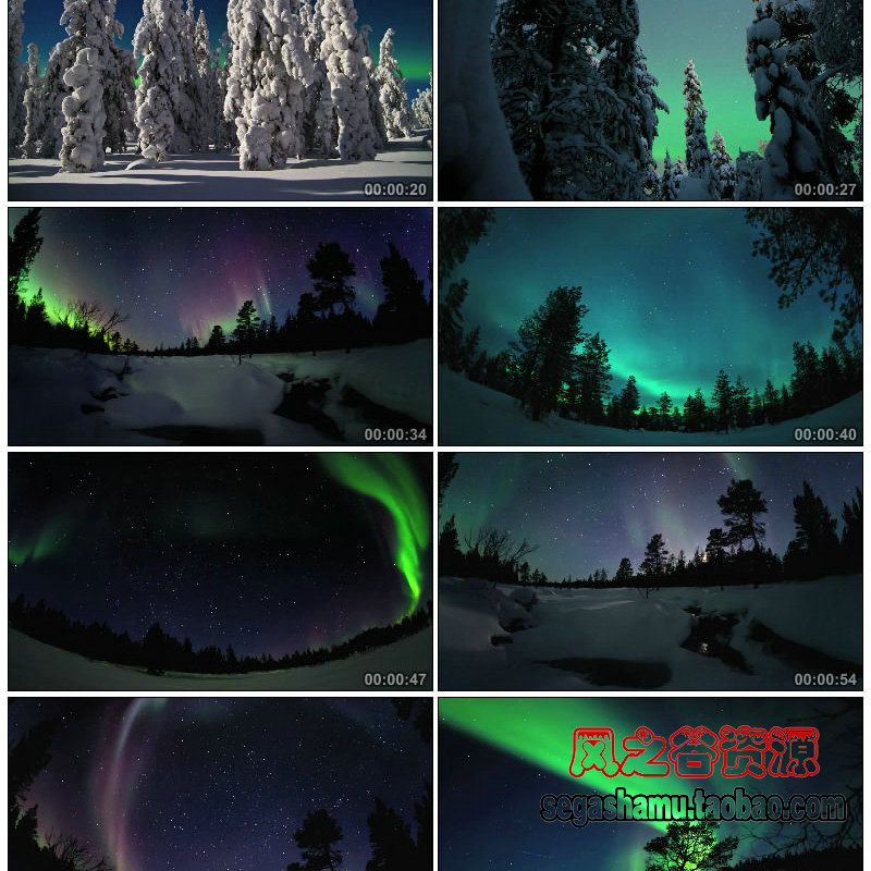 延时摄影 自然 芬兰的极光 实拍极地风光风景 LED大屏幕视频素材