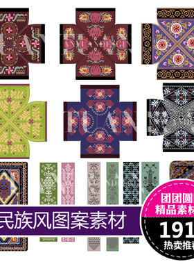 AI源文件 中国民俗传统花纹 民族风图案服饰素材 中国风素材