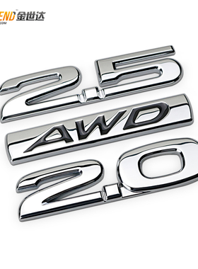 适用于阿特兹昂克赛拉2.5四驱标AWD车贴金属装饰汽车改装2.0车标