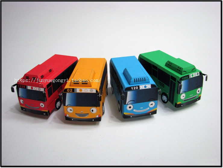 满68包邮3D手工劳动纸模型DIY简易儿童小公共汽车公交车非成品