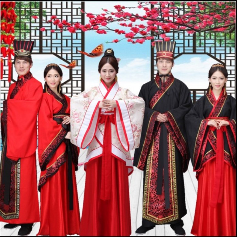 中式汉服婚服中国风嫁衣情侣装红色古装霸气古风男青年改良婚礼服