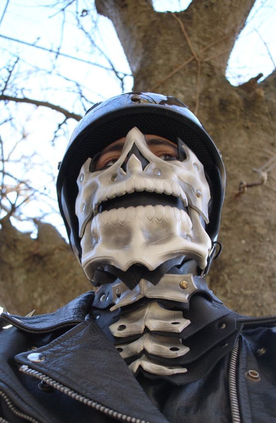 美国代购△Skeleton  手作特别个性霸气骷髅摩托车骑士面具