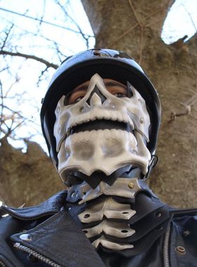 美国代购△Skeleton  手作特别个性霸气骷髅摩托车骑士面具