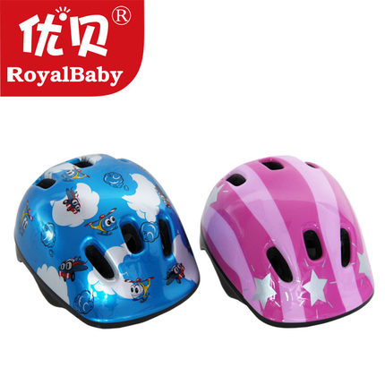 【RB优贝】外贸粉色小精灵/蓝色小飞机 孩子儿童自行车轮滑头盔